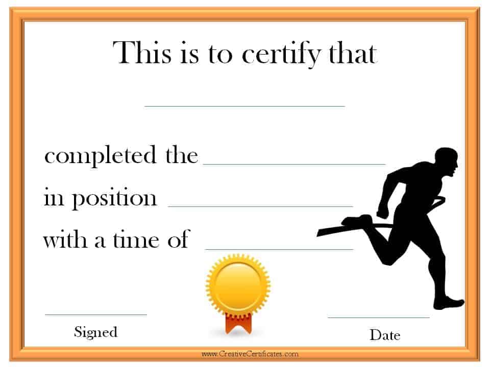 Running Certificate Templates Free & Customizable