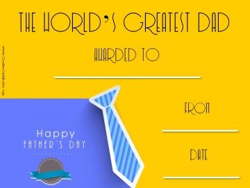 Father's day certificates | Free &amp; Customizable | Instant Download