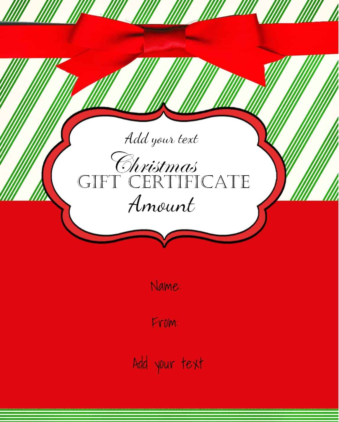 Free Christmas Gift Certificate Template Customize