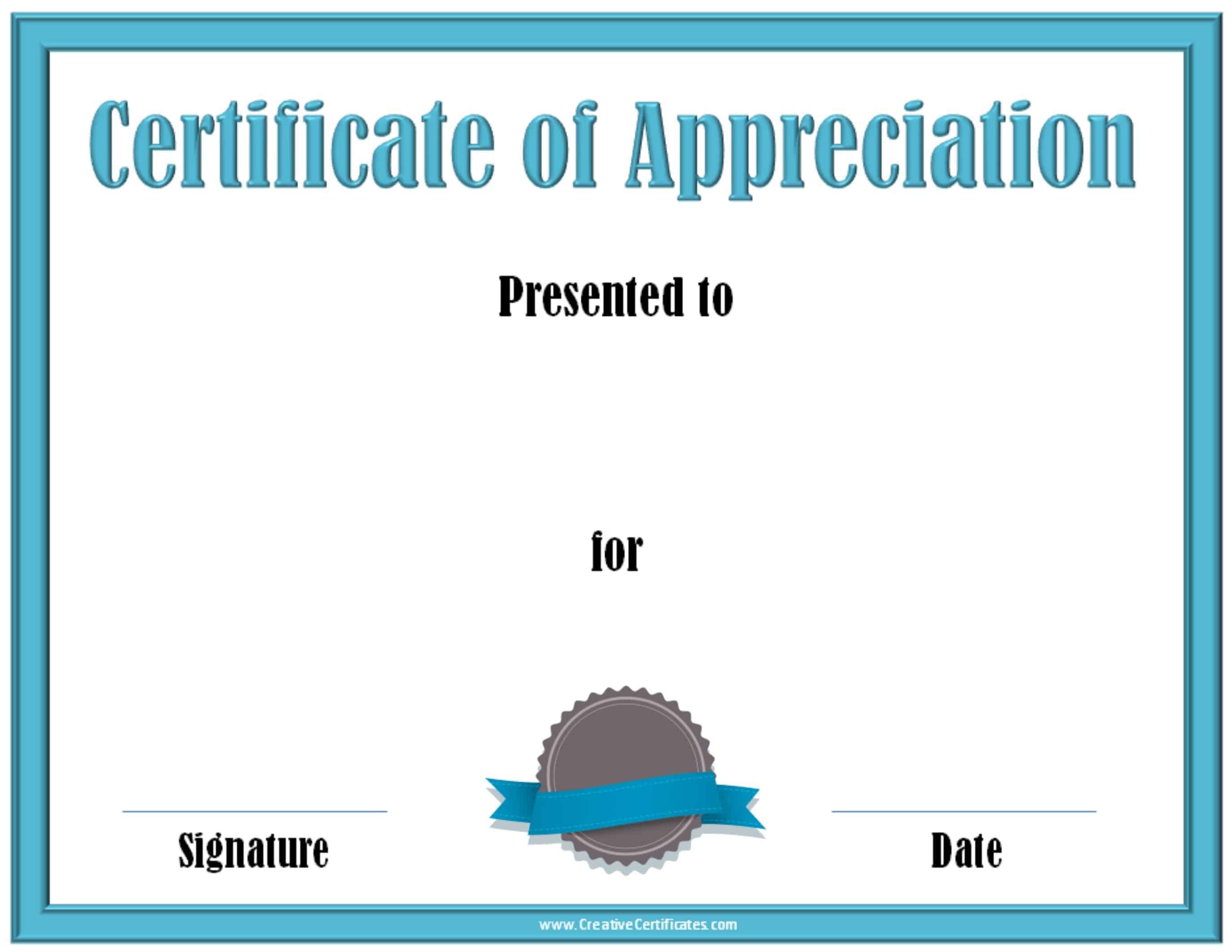 free editable certificate of appreciation customize online print