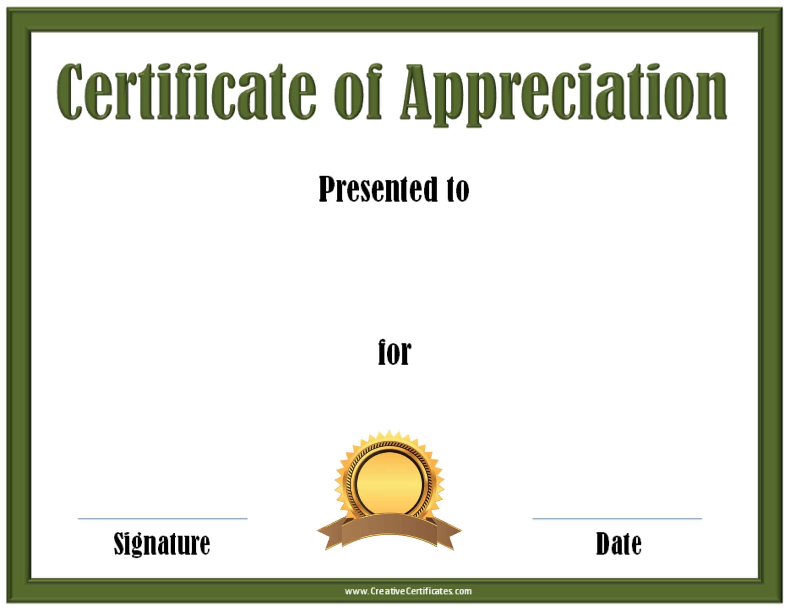 Free Editable Certificate Of Appreciation Customize Online And Print At