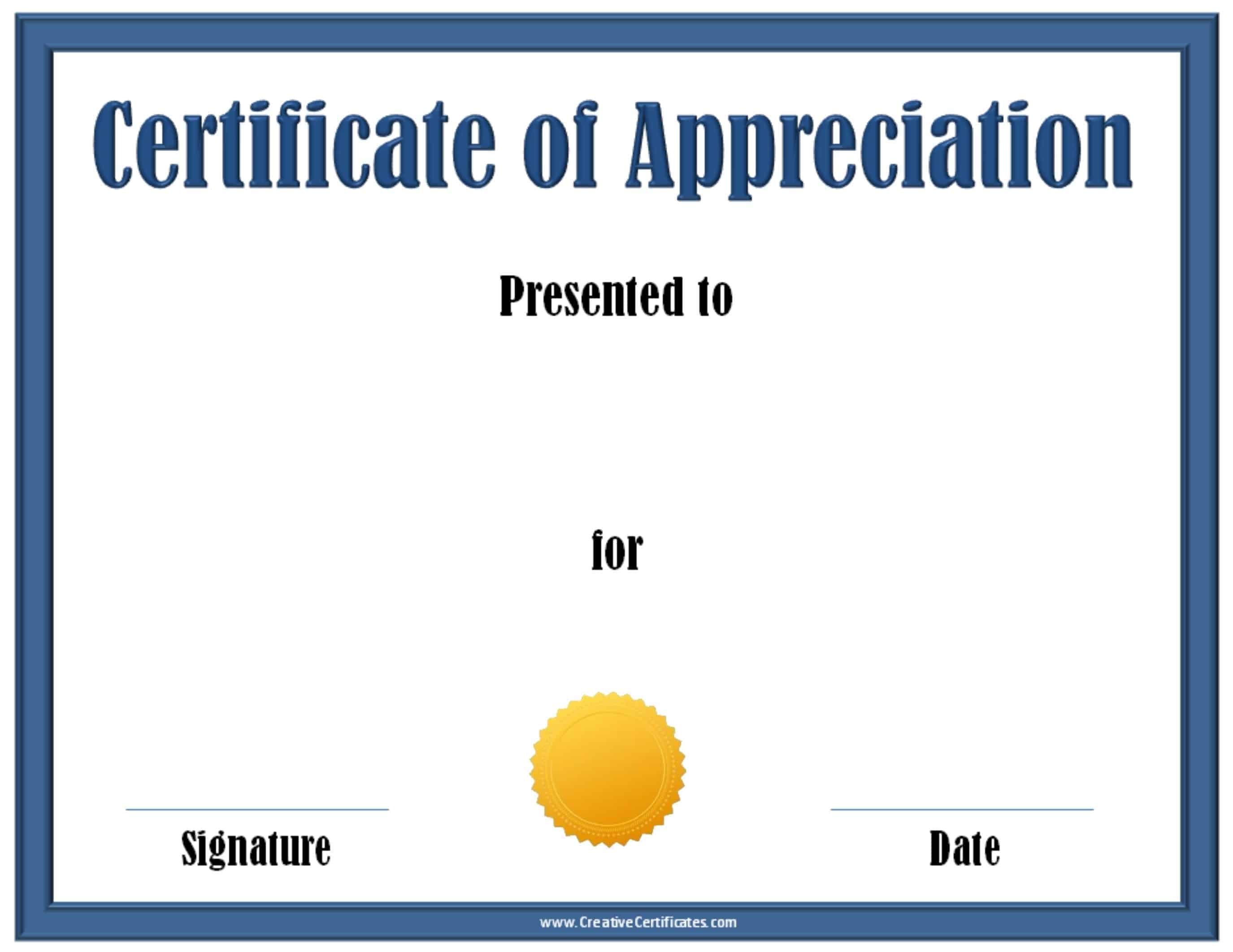 Free Editable Certificate of Appreciation | Customize ...