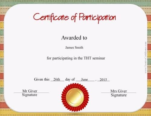 free certificate of participation customize online print