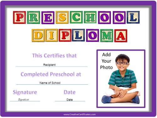 preschool certificates