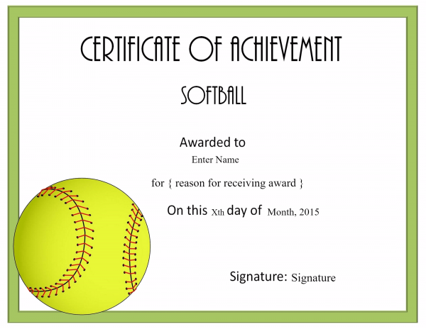 free softball certificate templates customize online