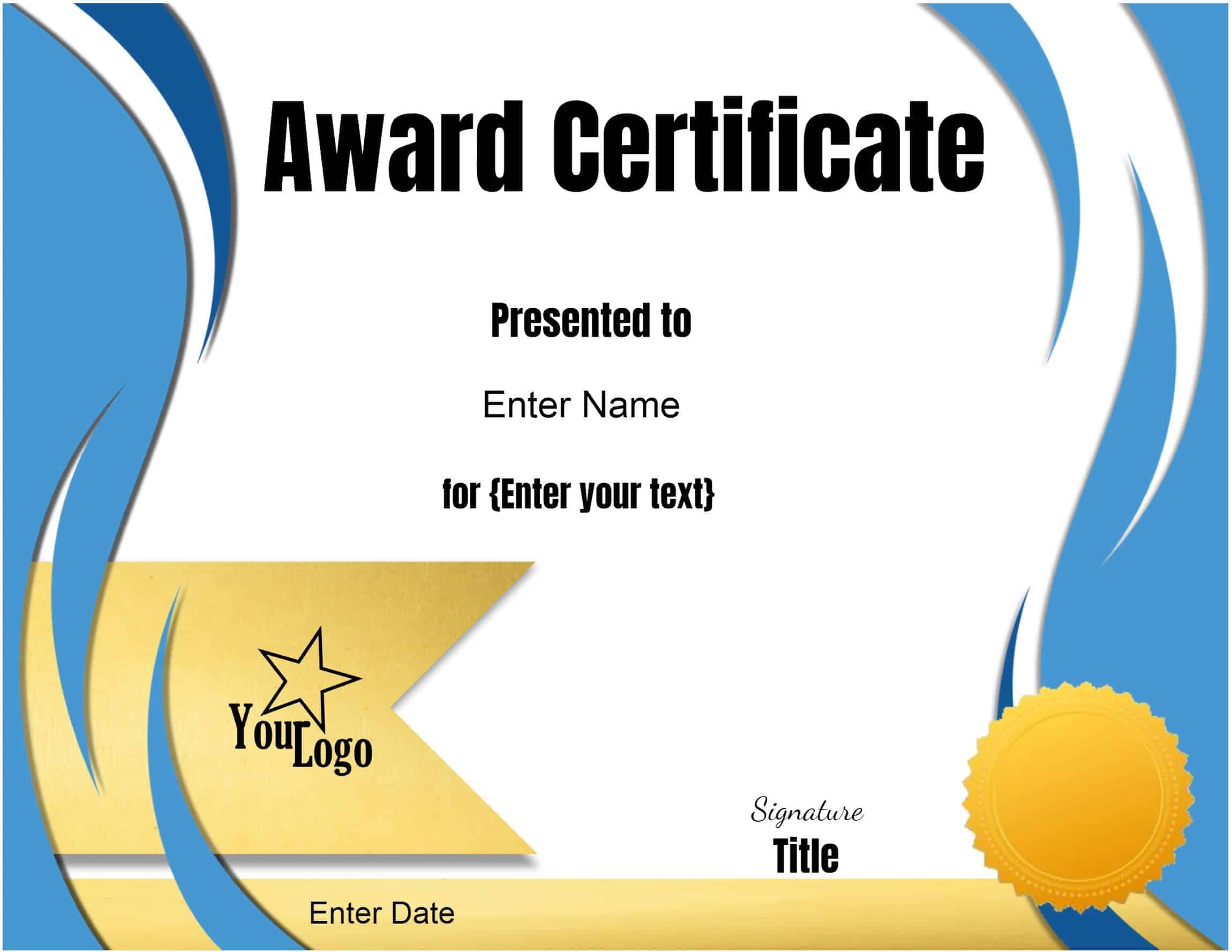 Free Editable Certificate Template Customize Online Print At Home