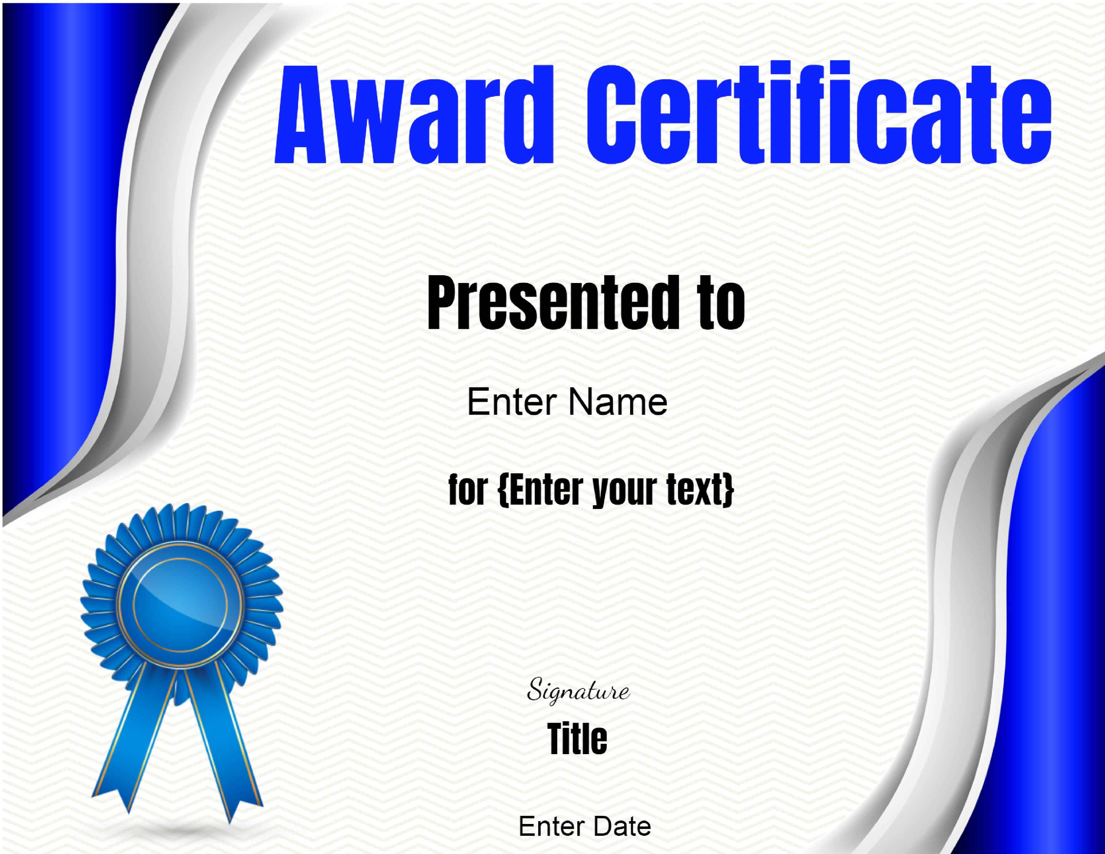 Free Printable Award Certificate Template