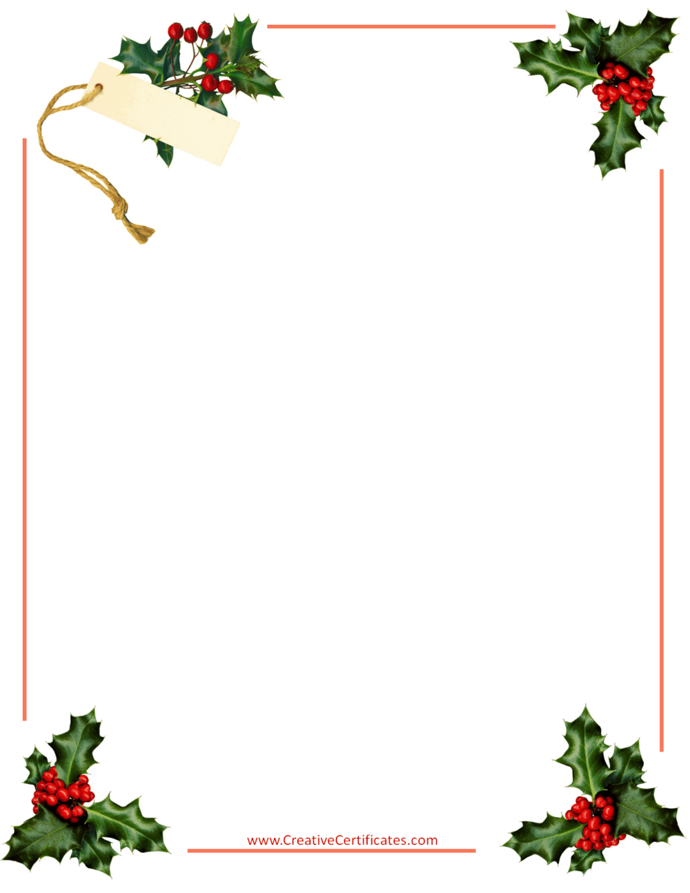 Christmas Word Template Border