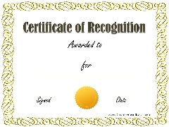 free certificate of recognition template customize online