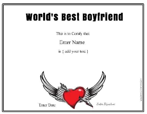 Best Boyfriend Award - Free Customization