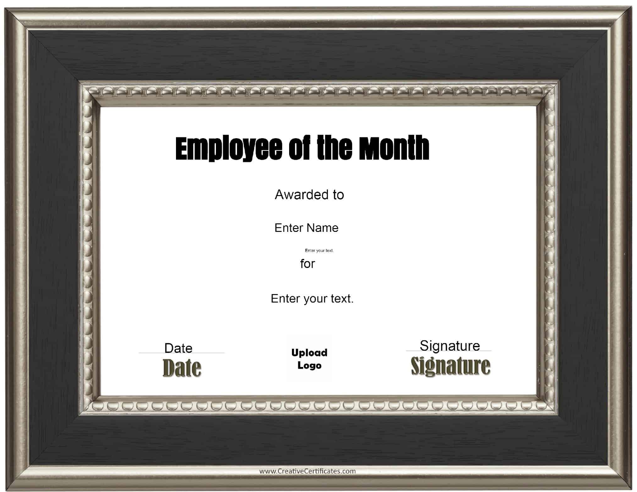 free custom employee of the month certificate
