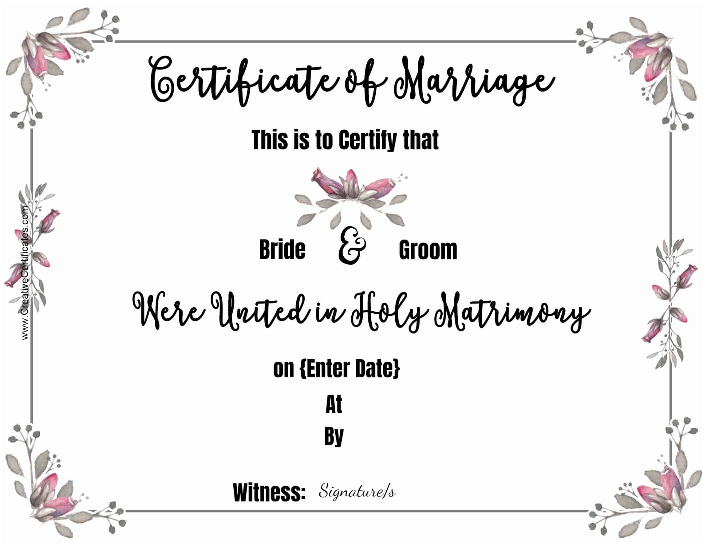 free marriage certificate template customize online then print