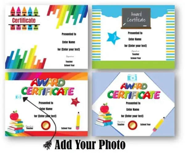 Award certificates for kids