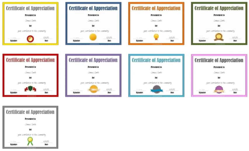 Certificate of appreciation
