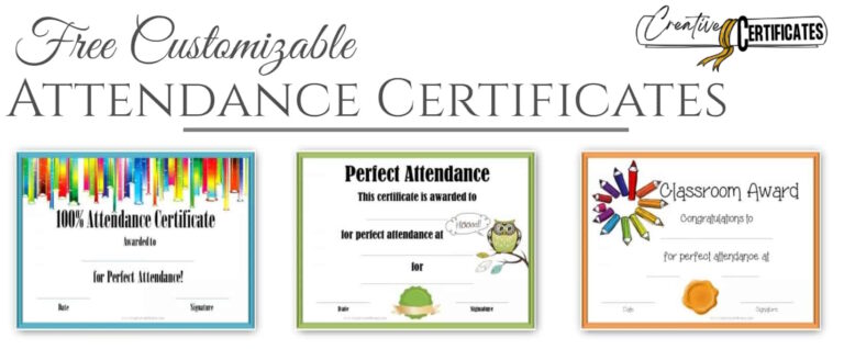 attendance certificates