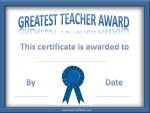 Teacher certificate