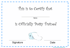 Potty Training Award Certificates