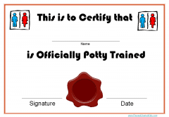 toilet training certificates