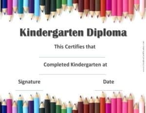 Kindergarten graduation diploma