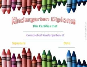 Kindergarten graduation certificate