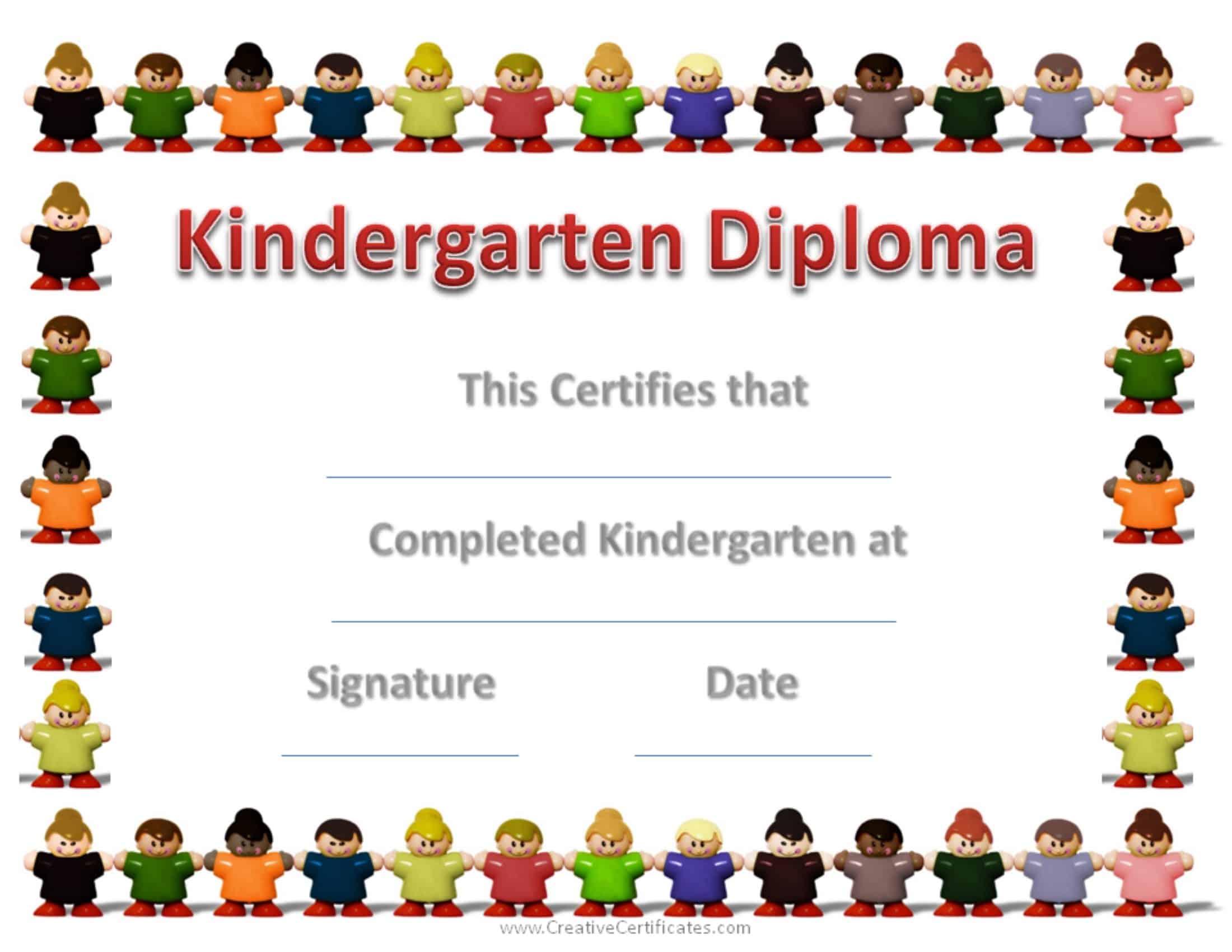 free custom kindergarten graduation certificates