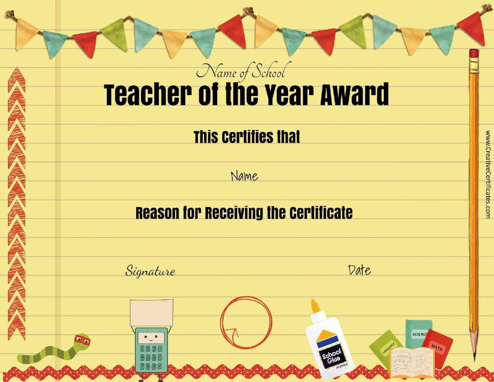Free certificate of appreciation for teachers | Customize online
