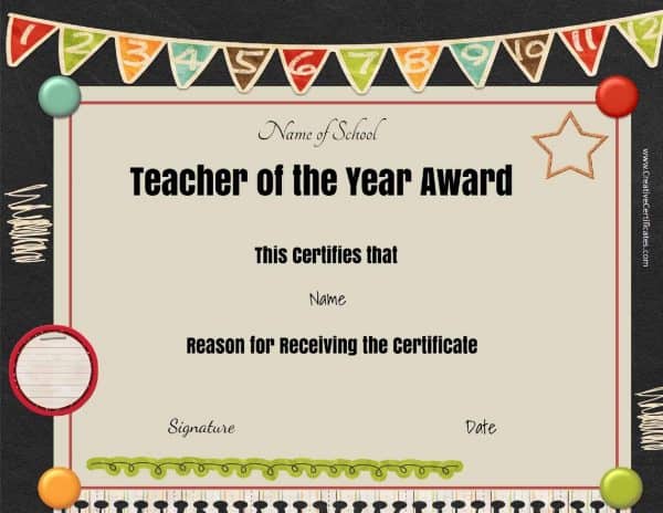 Teacher appreciation award