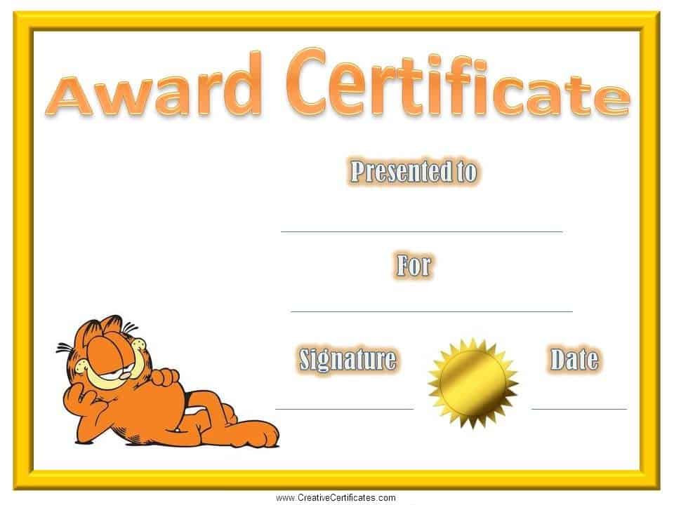 award certificate for kids
