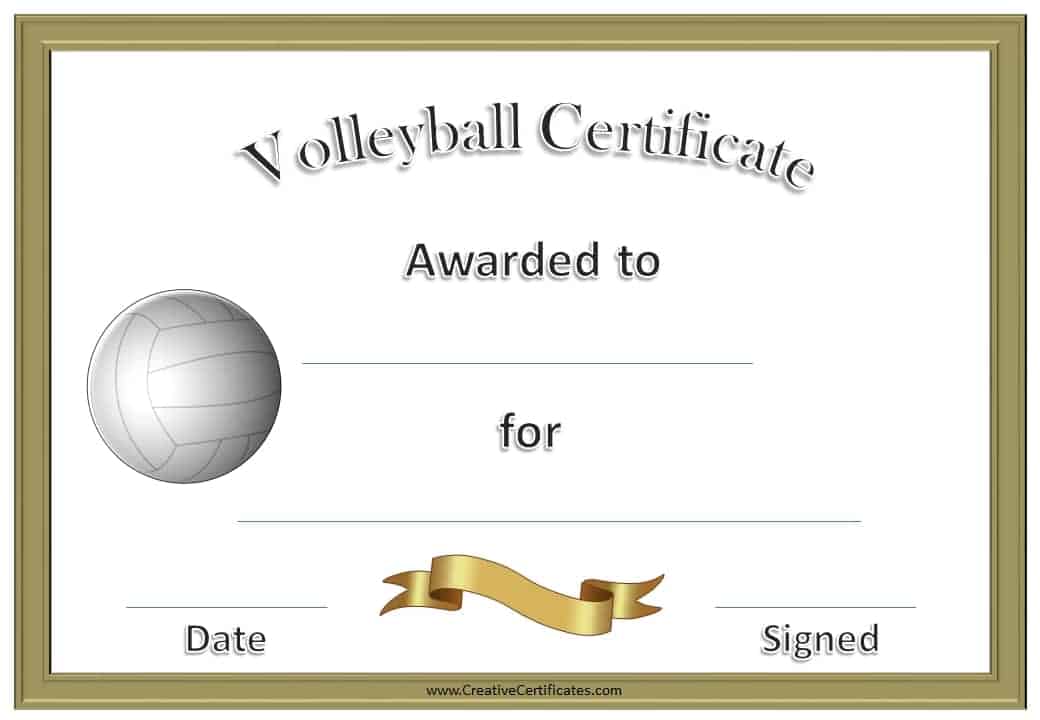 Free Printable Volleyball Award Certificate Templates