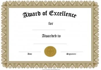 award of excellence