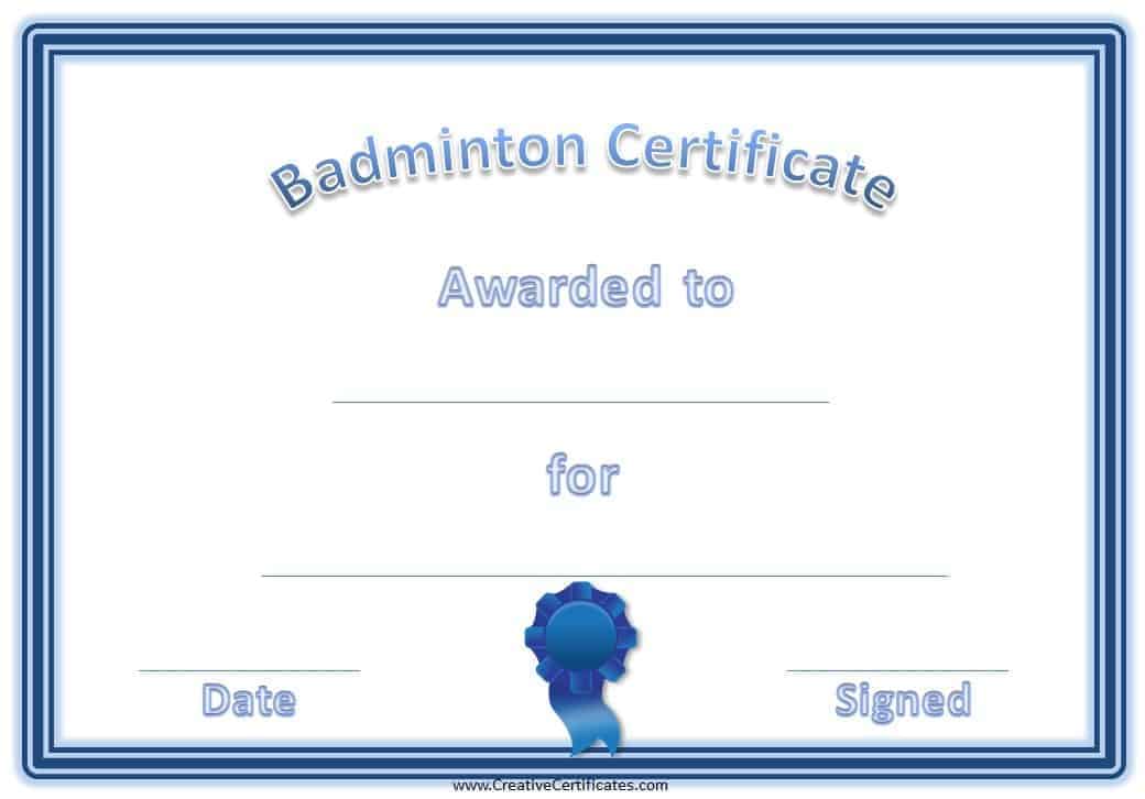 badminton certificates 4