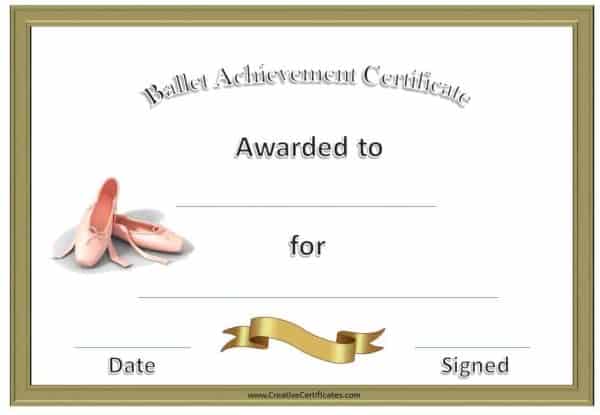 Ballet Certificates