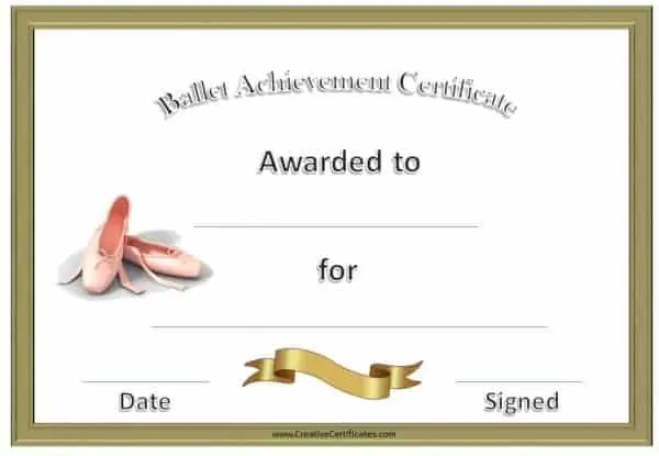 Ballet Certificates