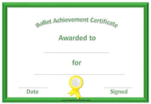 Ballet Certificate