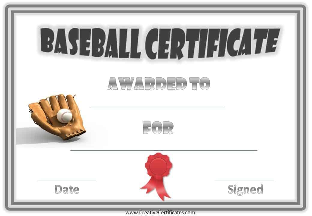 Free Editable Baseball Certificates Customize Online Print At Home