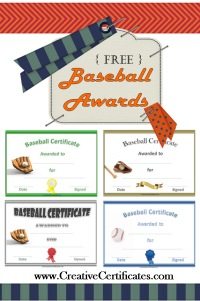 awards baseball certificates sports award certificate printable league softball team templates little gifts mom editable party coach template kids creativecertificates