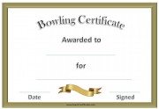 Free Bowling Certificate Template