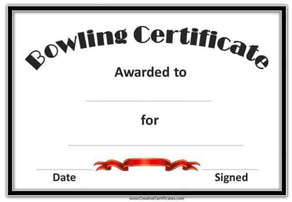 semi formal bowling certificates
