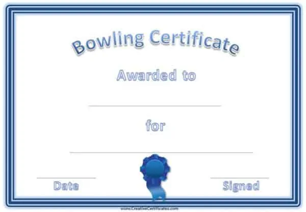 blue bowling award