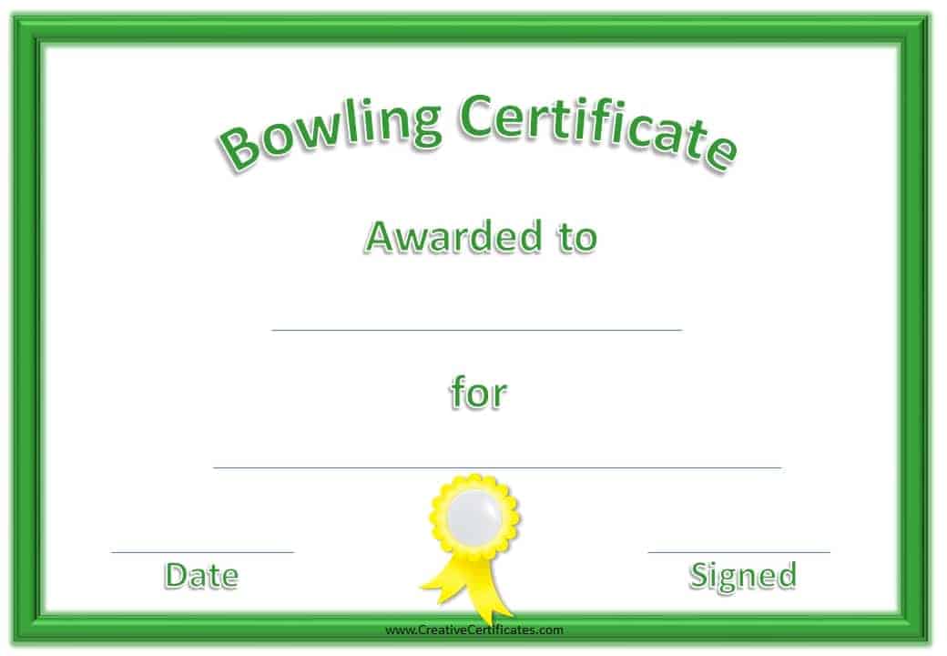 bowling-certificate-diploma-with-custom-designed-illustrations