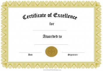 certificate of excellence