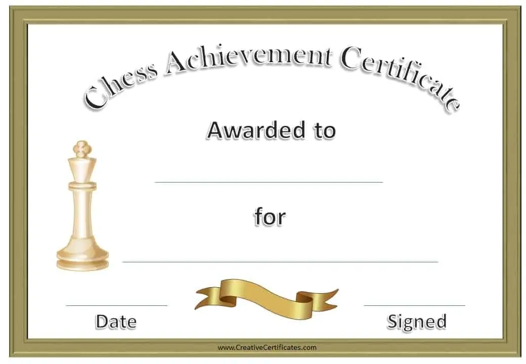 Free Chess Awards and Certificates | Customize Online