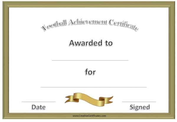 football awards with a gold border and a gold ribbon