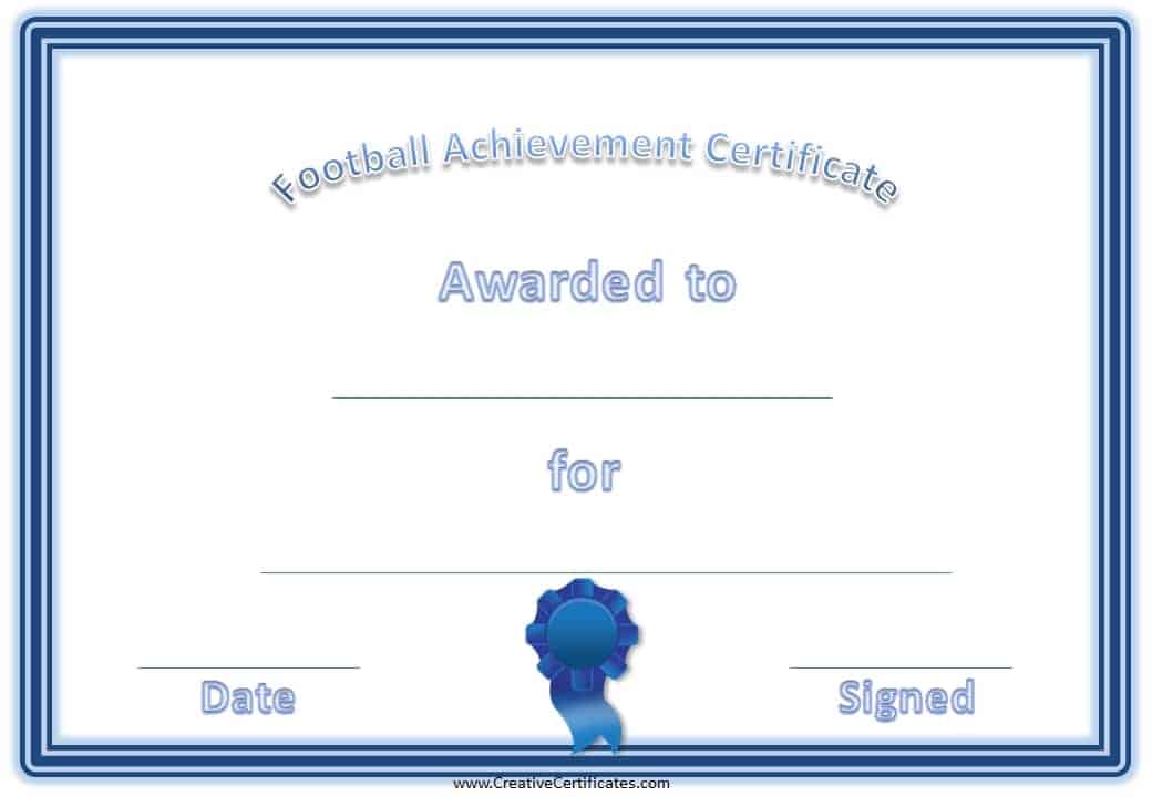 Free Custom Football Certificates