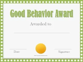 good behavior award