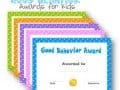 Good behavior awards for kids