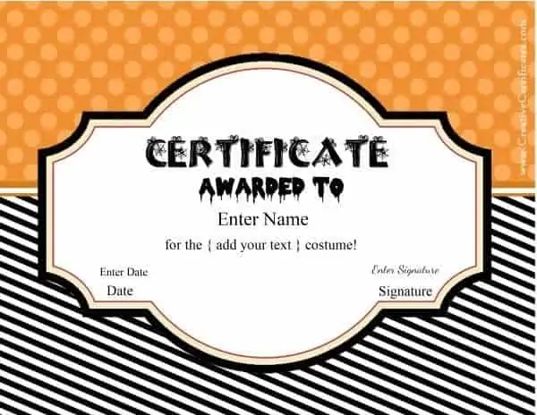 Halloween certificate templates