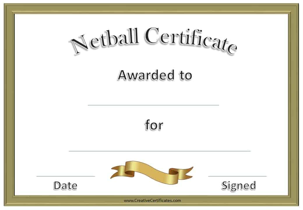 Netball Certificates