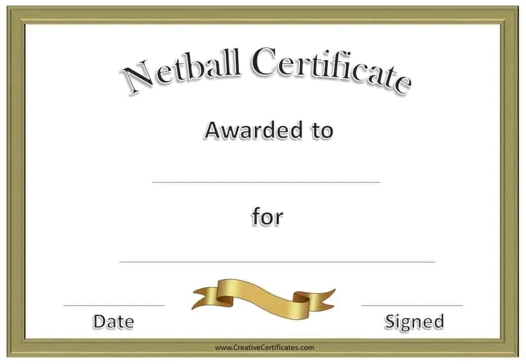 Netball Certificates