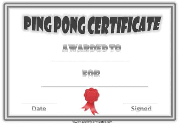 Ping Pong Award